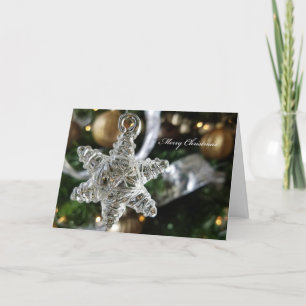 Tarjeta de Navidad de cristal del copo de nieve