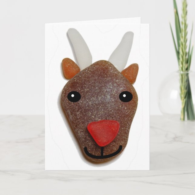 Tarjeta de Navidad de cristal del mar (Anverso)