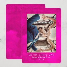 Tarjeta de Navidad de Crocus Rosa Pavoreal al Acua