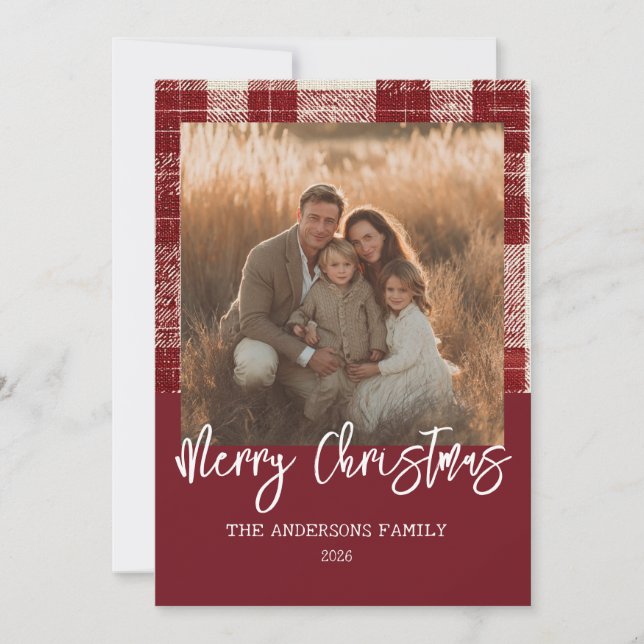 Tarjeta de Navidad de Cuadro con Foto (Anverso)