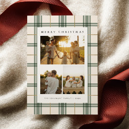 Tarjeta de Navidad de Cuadro Verde con Foto