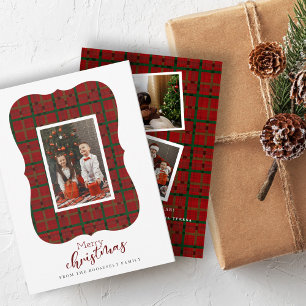 Tarjeta de Navidad de Cuadros de Búfalo 3 Fotos Fe