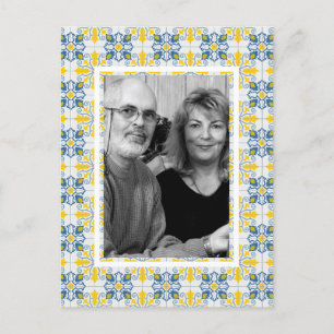 Tarjeta de Navidad de cuadros de la familia de azu
