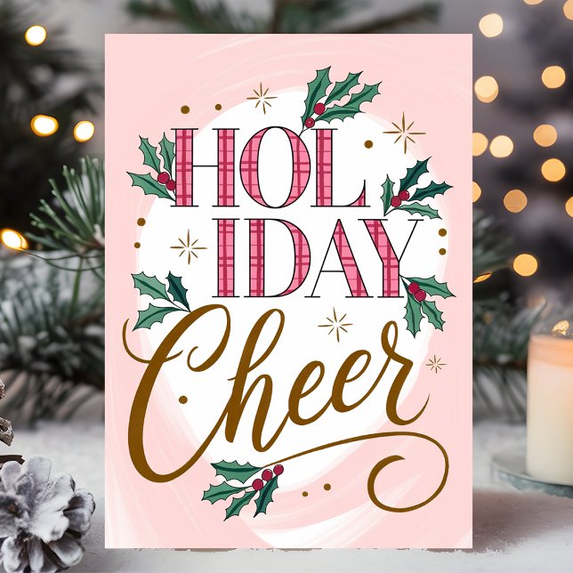Tarjeta de Navidad de Cuadros y Acebo (Subido por el creador)