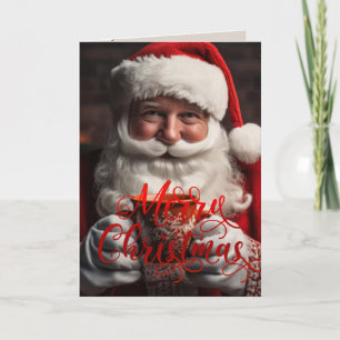 Tarjeta de Navidad de cuatro páginas de Papá Noel