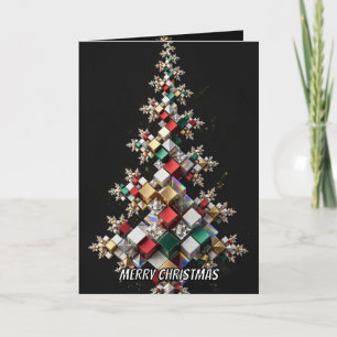 Tarjeta de Navidad de Cubo de árbol de Navidad mod