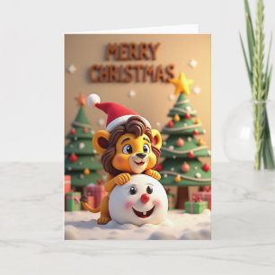 Tarjeta de Navidad de Cubo de Nieve Lindo