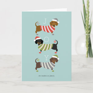 Tarjeta de Navidad de Dachshund