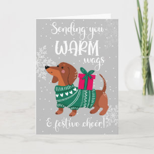 Tarjeta de Navidad de Dachshund Adorable "Meneos C