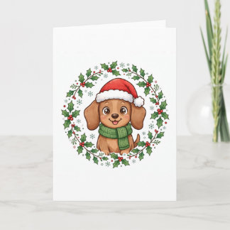 Tarjeta de Navidad de Dachshund — Santa Doxie