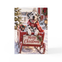 Tarjeta de Navidad de Dálmata