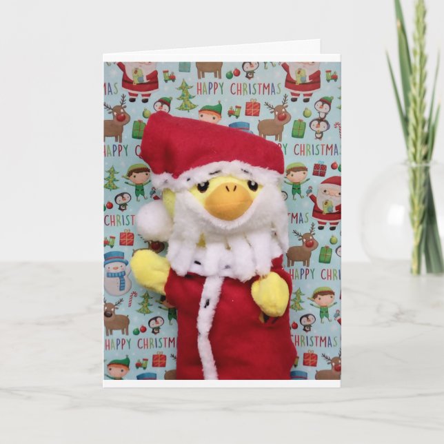 Tarjeta de Navidad de Danny Duck Santa (Anverso)