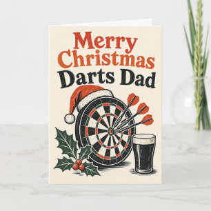 Tarjeta de Navidad de Dardos Feliz Papá