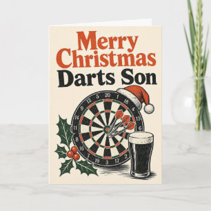 Tarjeta de Navidad de Dardos para Hijo