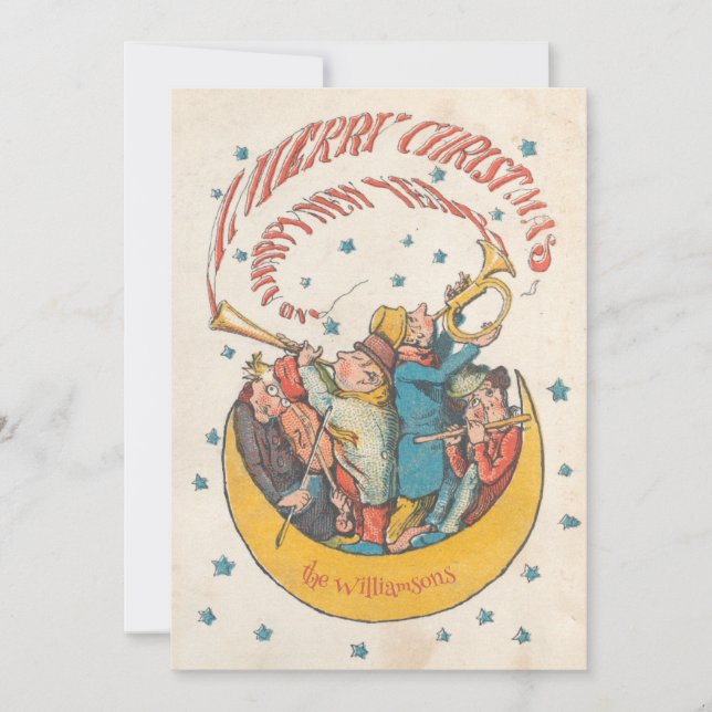 Tarjeta de Navidad de Deseos Alegres (Anverso)