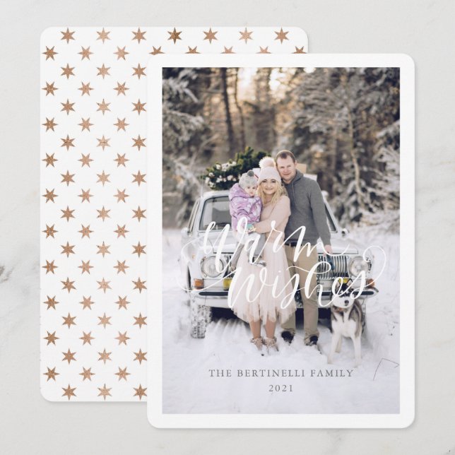 Tarjeta de Navidad de Deseos Cálidos Tarjeta Plana (Anverso / Reverso)