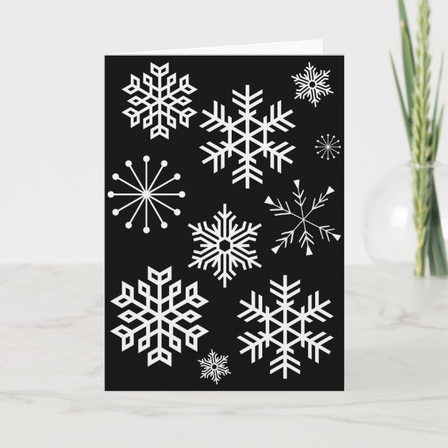 Tarjeta de Navidad de Deseos de Invierno con Nieve (Anverso)