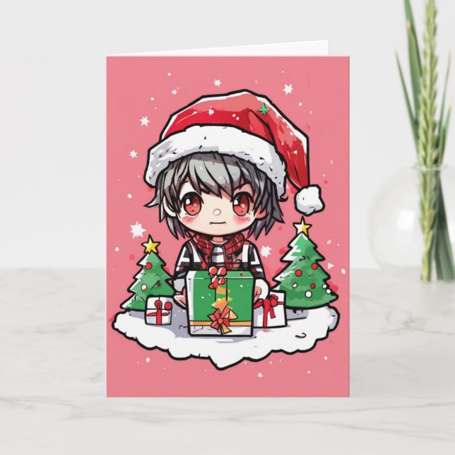 tarjeta de Navidad de dibujos animados (Anverso)