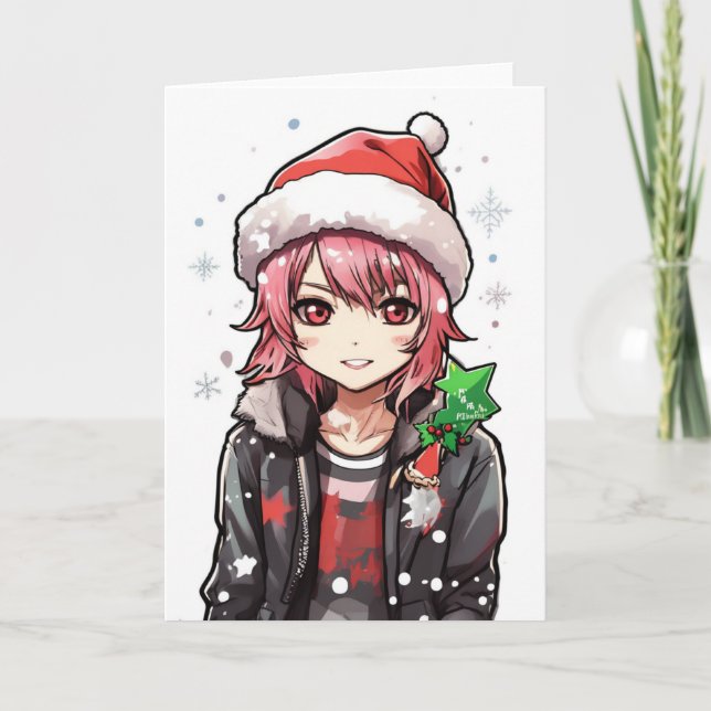 tarjeta de Navidad de dibujos animados (Anverso)