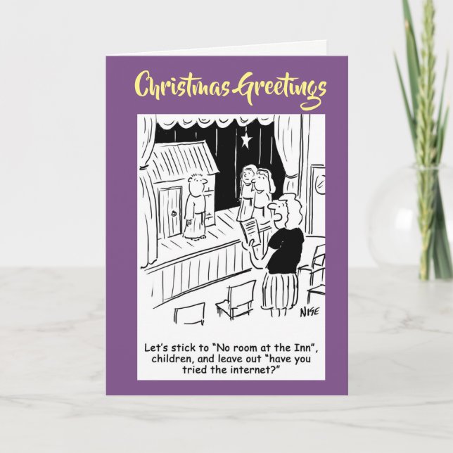 Tarjeta de Navidad de dibujos animados de la obra  (Anverso)