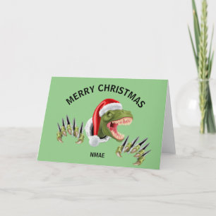 Tarjeta de Navidad de Dinosaurio Tarjeta de Navida