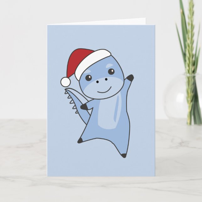 Tarjeta de Navidad de dinosaurios de Navidad Anima (Anverso)