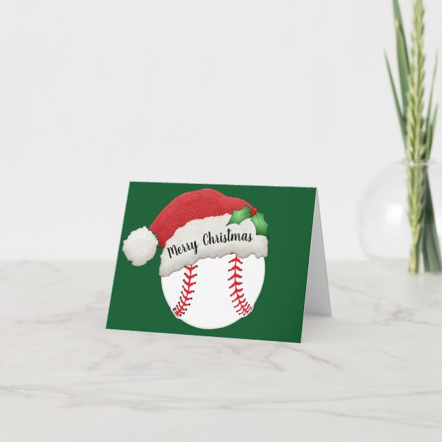 Tarjeta de Navidad de Diseño de Béisbol (Anverso)