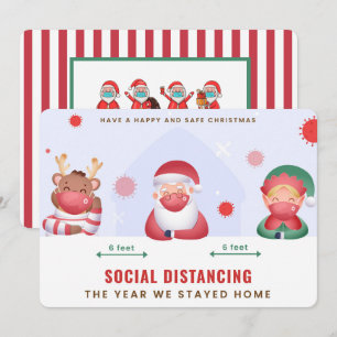 Tarjeta de Navidad de Distanciamiento Social