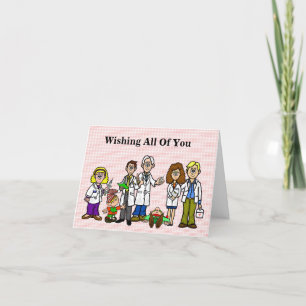 Tarjeta de Navidad de Doctores Divertidos con Elfo