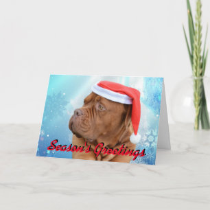 Tarjeta de Navidad de Dogue de Bordeaux