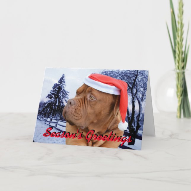 Tarjeta de Navidad de Dogue de Bordeaux (Anverso)