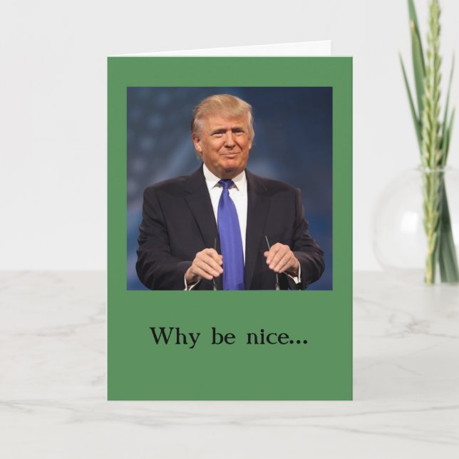 Tarjeta de Navidad de Donald Trump -- Travieso y (Anverso)