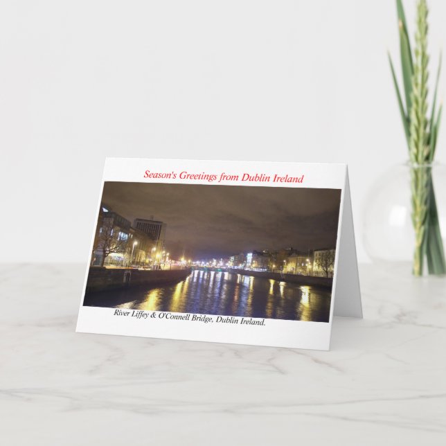 Tarjeta de Navidad de Dublín Irlanda (Anverso)