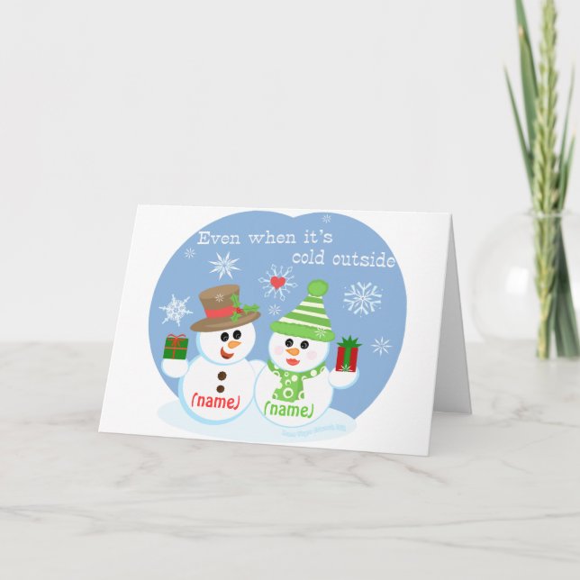 Tarjeta de Navidad de encargo de los amores del (Anverso)