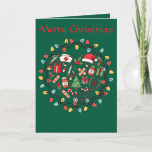 Tarjeta de Navidad de Enfermera Doble