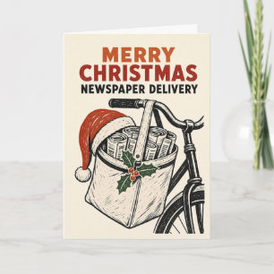 Tarjeta de Navidad de Entrega de Periódicos