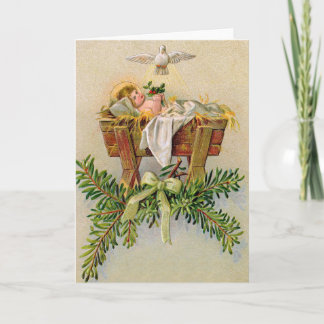 Tarjeta de Navidad de época religiosa