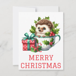 Tarjeta de Navidad de Erizo