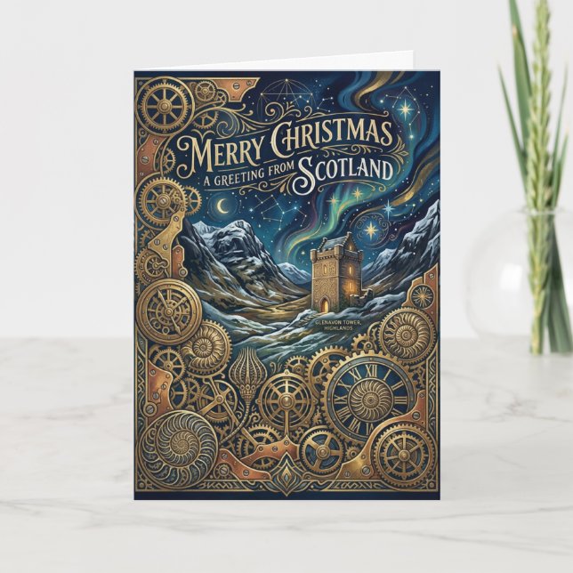 Tarjeta de Navidad de Escocia Celta (Anverso)