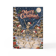 Tarjeta de Navidad de Esqueletos Bailando | Feliz