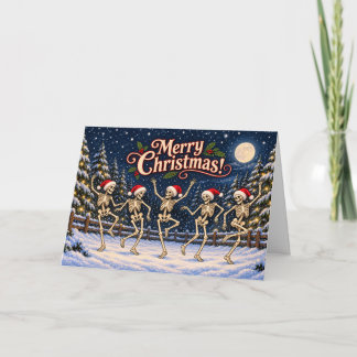 Tarjeta de Navidad de Esqueletos Bailando | Feliz