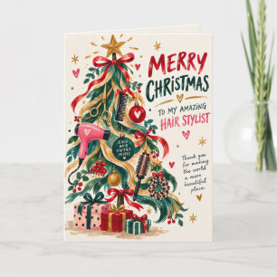 Tarjeta de Navidad de Estilista de Pelo Increíble
