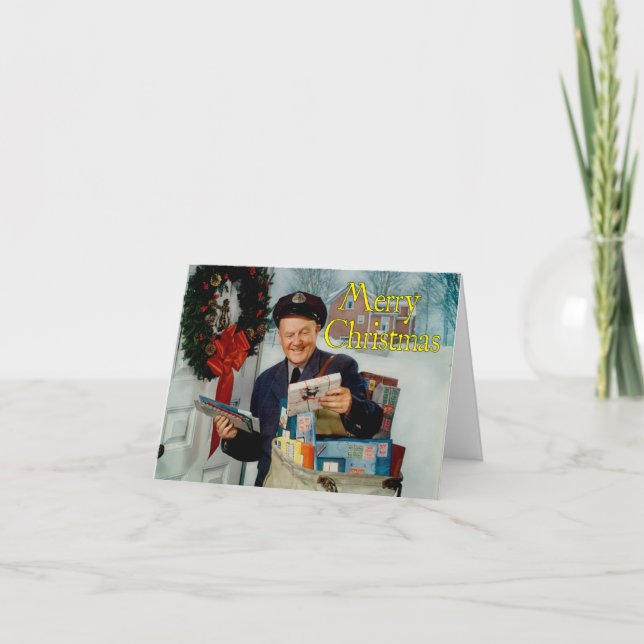 Tarjeta de Navidad de estilo retro "Correo de Navi (Anverso)