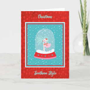 Tarjeta de Navidad de estilo sureño con flamenco