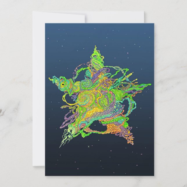 Tarjeta de Navidad de Estrella Navideña Artística (Anverso)