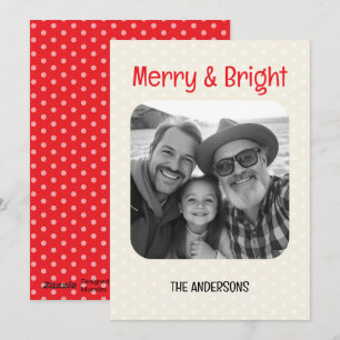 Tarjeta de Navidad de Familia Moderna con una Foto