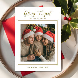 Tarjeta de Navidad de familia pacífica Gloria a Di