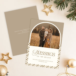 Tarjeta de Navidad de familia religiosa minimalist