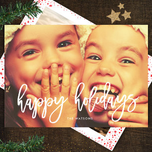 Tarjeta de Navidad de Felices Fiestas con Letra Bl