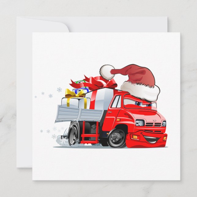 Tarjeta de Navidad de felicitación de dibujos anim (Anverso)